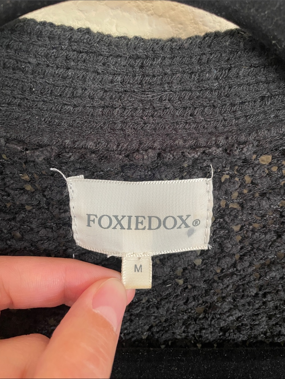 Foxiedox Black Studded Bouclé Open Cardigan Sweater M Goth Grunge Cozy Longline - Picture 2 of 10